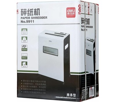 шредеры DELI Уничтожитель бумаг E9911-EU, P-4, 4х25 мм, 8 лист. одновременно, 16л