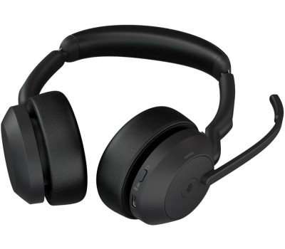 JABRA Гарнитура Evolve2 55 Link380a MS, для компьютера, накладные, Bluetooth, черный [25599-999-999]