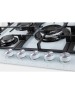 Варочная поверхность газовая MBS Газовая варочная панель PG-801WH, 5 конфорок, закаленное стекло, белый