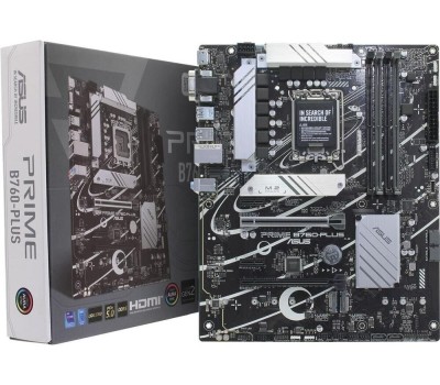 Материнская плата ASUS Материнская плата PRIME B760-PLUS LGA1700 ATX 4xDDR5 2xPCIEx16 2xPCIEx1 3xM.2 USB-C DP HDMI VGA 2.5GLAN