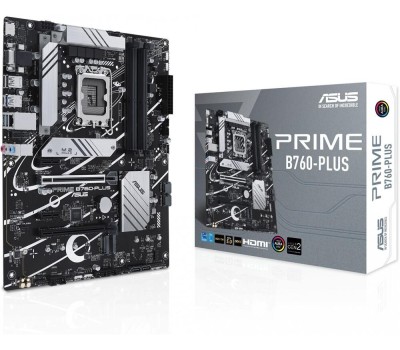 Материнская плата ASUS Материнская плата PRIME B760-PLUS LGA1700 ATX 4xDDR5 2xPCIEx16 2xPCIEx1 3xM.2 USB-C DP HDMI VGA 2.5GLAN