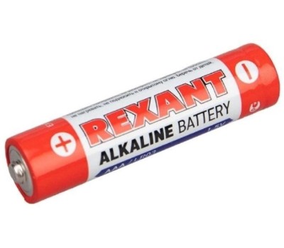 REXANT Батарейка алкалиновая AAA/LR03 мизинчиковая 1,5В блистер 2 шт.