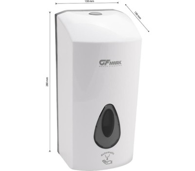 GFmark - Дозатор СЕНСОРНЫЙ, ПЕНА, пластик АБС, БЕЛЫЙ, большой, с глазком - капля, 1000 мл, 6394