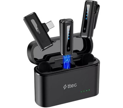 TTEC Беспроводная универсальная микрофонная система петличного типа GoMic Mini Plug&Play Universal Wireless Lavalier Microphone Kit. Цвет: черный