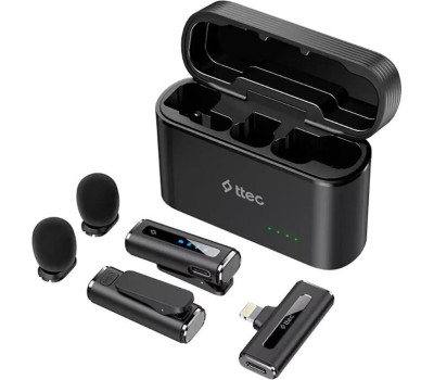 TTEC Беспроводная универсальная микрофонная система петличного типа GoMic Mini Plug&Play Universal Wireless Lavalier Microphone Kit. Цвет: черный