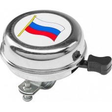 Звонок STELS Звонок 54BF-01 с российским флагом, стальной, хромированный 210210 LU081942