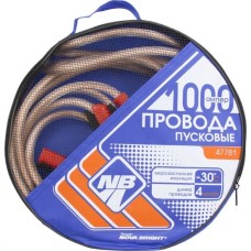 Провода пусковые NOVA BRIGHT 1000А с прозрачной изоляцией, в сумке, 4,0м 47781