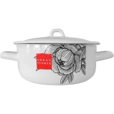 Кастрюля ЛЫСЬВА 16072/4Э Urban flower эмал 1,45л