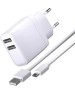 BORASCO Сетевое зарядное устройство 2xUSB-A, USB-C, 15Вт, 3A, белый [52580]