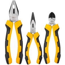 Набор плоскогубцев DELI Набор плоскогубцев DL2008-3 (комбинированные плоскогубцы 200мм, удлиненные плоскогубцы 160мм, диагональные бокорезы 160мм, двухкомпонентная ручка)