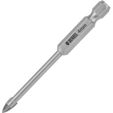 DENZEL Сверло по керамической плитке 4 мм, крестовая пластина, шестигранный хвостовик// 728023