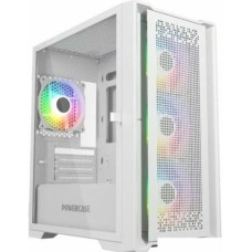 Powercase ByteFlow Micro White LE, Tempered Glass, 4х 120mm ARGB PWM fans, белый, mATX [без встроенного хаба] (CAMBFW-A4-LE)