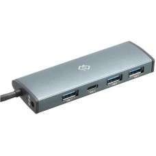 DIGMA Разветвитель USB-C HUB-3U3.0C-UC-G 4порт. серый (HUB-3U3.0С-UC-G)