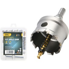 DELI Коронка по металлу твердосплавная с центрирующим сверлом DH-TCT050-E1 диаметр 50мм, шестигранный хвостовик