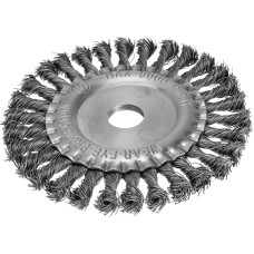 СИБРТЕХ Щетка для УШМ 150 мм, посадка 22.2 мм, плоская, крученая металлическая проволока 746347
