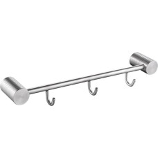 GFmark - Вешалка с тремя крючками, прямая, из нержавеющей стали с резным креплением 81204