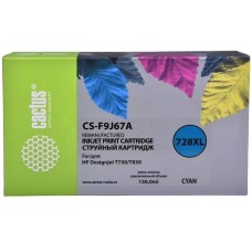 Картридж струйный CACTUS Картридж струйный CS-F9J67A 728XL голубой (130мл) для HP DJ T730/T830 с чипом