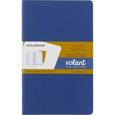 MOLESKINE Блокнот VOLANT QP721B41M17 Large 130х210мм 96стр. линейка мягкая обложка синий/желтый янтарный (2шт)