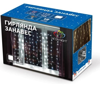 Электрогирлянды NEON-NIGHT (235-025) Гирлянда Светодиодный Дождь 1, 5х1м белый
