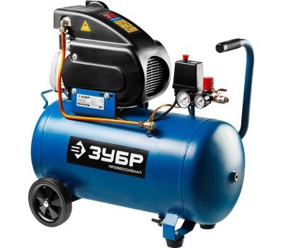 Компрессор ЗУБР ЗКПМ-240-50-1.5 240 л/мин, 50 л рессивер, 1500 Вт, воздушный