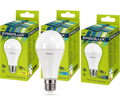 Лампочка светодиодная ERGOLUX (13182) LED-A65-20W-E27-3K