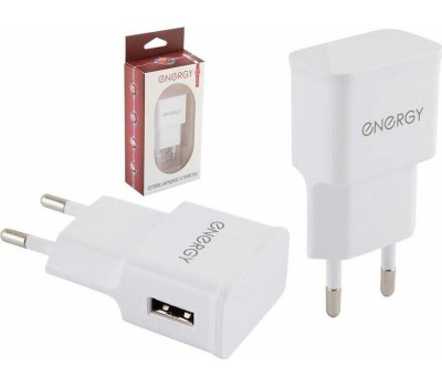 Зарядное устройсво ENERGY ET-09, 1,0А, цвет - белый