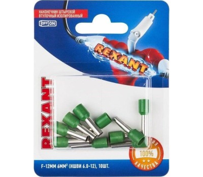 REXANT (06-0409-A) НШВИ 6.0-12/Е 6,0-12/E6012, F-12 ММ, 6 ММ2, ЗЕЛЕНЫЙ