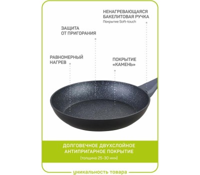 Сковорода MASTER HOUSE Шеф Карло из кованого алюминия с антипригарным покрытием 28см 75189