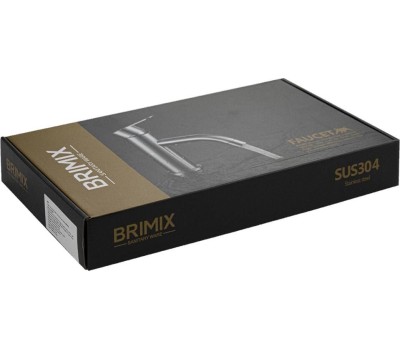 Смеситель BRIMIX 9308 Смеситель для кухни, шаровый, С - образный излив, из нержавеющей стали марки 304, цвет ЧЁРНЫЙ камень.