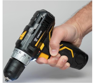 DEKO Дрель-шуруповерт GCD12DU3 SET2 FU-Li-Ion, 1.5Ач, с одним аккумулятором [063-4146]