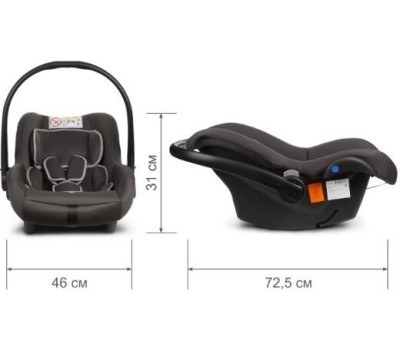 Детское автомобильное кресло ZLATEK KRES4037 Колибри Lux гр.0+, т.серый