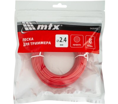Леска для триммера MTX Леска для триммера круглая 2,4 мм х 15 м //