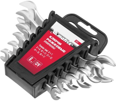 MATRIX Набор ключей рожковых, 6-17 мм, 6 шт, CrV, хромированные 15231