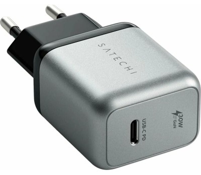 SATECHI Сетевое зарядное устройство 30W USB-C GaN Wall Charger. Цвет: серый космос