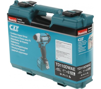 MAKITA Ударный шуруповерт TD110DWAE, 2Ач, с двумя аккумуляторами