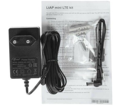 Точка доступа MIKROTIK Точка доступа LtAP mini, N150, 2.4ГГц, 1xRJ45, черный [rb912r-2nd-ltm]