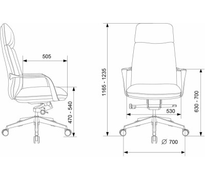 Кресло компьютерное БЮРОКРАТ Кресло руководителя _Vega, кожа, до 150кг, белый