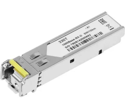 D-LINK SMB D-Link 330T/10KM/A1B WDM SFP-трансивер с 1 портом 1000Base-BX-D (Tx:1550 нм, Rx:1310 нм) для одномодового оптического кабеля (до 10 км, разъем Simplex LC)