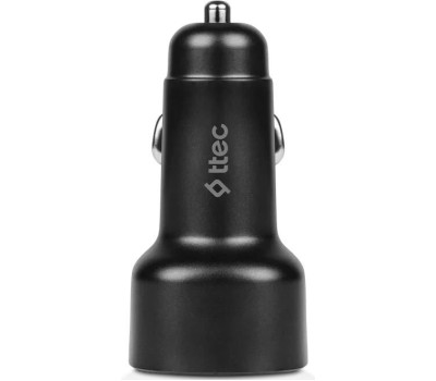TTEC Автомобильное зарядное устройство SmartCharger Duo PD 60W Car Fast Charger USB-C+USB-C. Цвет: черный