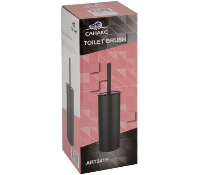 САНАКС - Ёрш для унитаза, напольный, ЧЁРНЫЙ, эмаль, из нержавеющей стали 2415