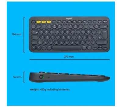 LOGITECH Клавиатура беспроводная K380 темно-серый (920-007584) заводская гравировка