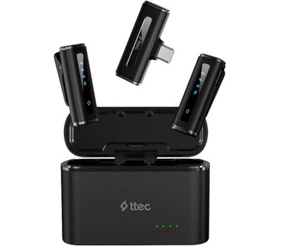 TTEC Беспроводная универсальная микрофонная система петличного типа GoMic Plug&Play Universal Wireless Lavalier Microphone Kit. Цвет: черный