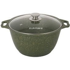 Кастрюля KUKMARA к41tsml а/пр литая 4,0л стекл/кр Trendy style malachite