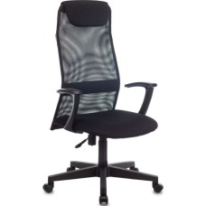 Кресло БЮРОКРАТ Кресло руководителя KB-8 черный TW-01 TW-11 сетка с подголов. крестовина пластик