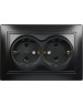 Розетка SMARTBUY (SBE-01b-16-S2-Z-c) Венера, 1-местная, черный