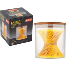 Стеклянная банка MALLONY Стеклянная банка для сыпучих продуктов с крышкой BAMBU, объем: 0,45 л (004451)