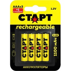 Аккумулятор СТАРТ (19344) HR03 ААА 1100mAh Ni-MH BL3+1