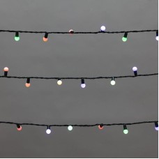 Гирлянда NEON-NIGHT (303-609) Гирлянда Мультишарики 20м, 200LED, диаметр 15 мм, IP44, зеленый провод, свечение мульти (RG/RB), мигание, 230В