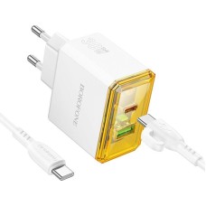 СЗУ BOROFONE (6941991110696) BAS32A 1USB+1Type-C 3.0A QC3.0 PD 30W White