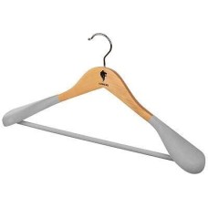 LEONORD Вешалка деревянная с широкими плечами, флокированная, светлое дерево (107884)